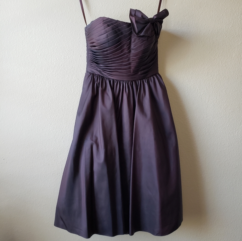 Strapless Sweetheart Dress with Bow brown size 8